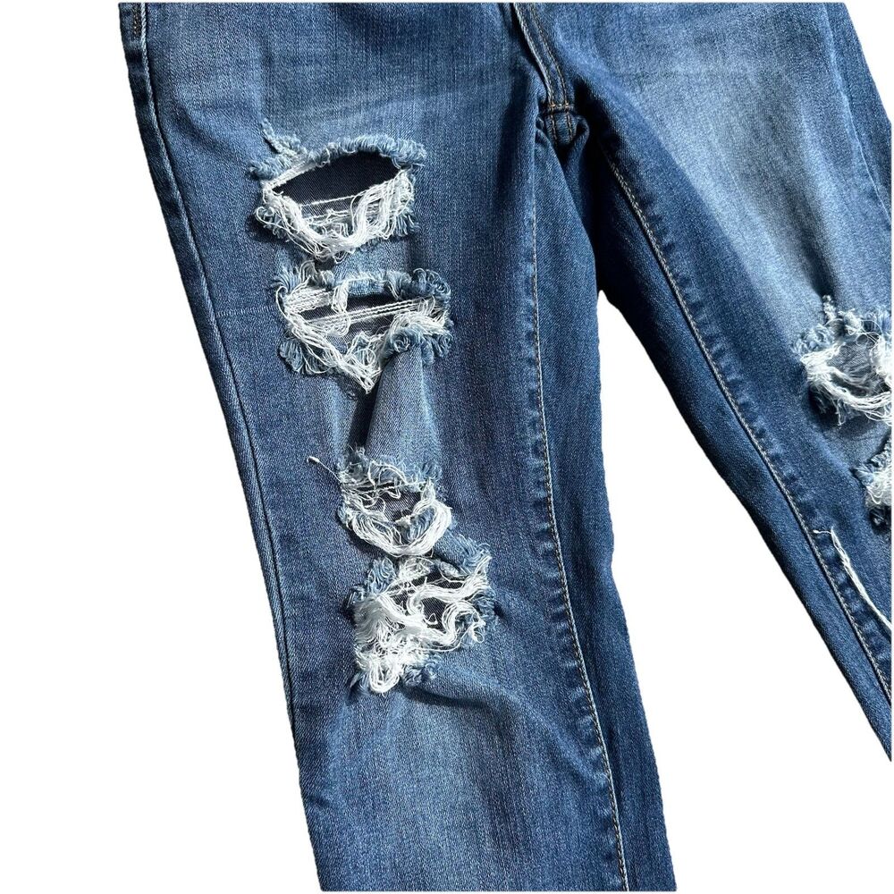 Judy Blue Jeans Womens 3 (26) Blue Skinny Fit Mid Rise Stretch Distressed Denim - Picture 7 of 16
